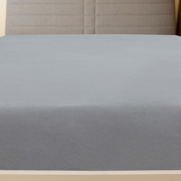 vidaXL Σεντόνια με Λάστιχο 2 τεμ. Γκρι 100x200 εκ. Βαμβακερό Ζέρσεϊ