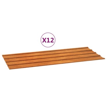 vidaXL Πάνελ Οροφής 12τεμ. Σκουριασμ. 100x44εκ Ατσάλι Σκληρ. στον Αέρα
