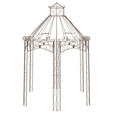 vidaXL Κιόσκι Κήπου Αντικέ Καφέ 400 x 258 x 378 εκ. Σιδερένιο