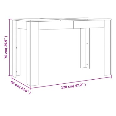 vidaXL Τραπέζι Τραπεζαρίας Καπνιστή Δρυς 120x60x76cm Επεξ. Ξύλο 1 τεμ.