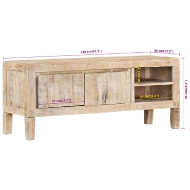 vidaXL Έπιπλο Τηλεόρασης 110x30x46cm από Μασίφ Ξύλο Μάνγκο 1 τεμ.
