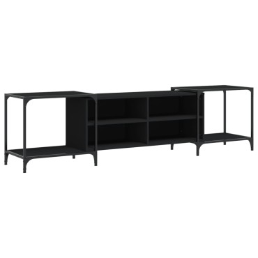 vidaXL Έπιπλο Τηλεόρασης Μαύρο 203x37x50cm από Επεξεργασμένο Ξύλο
