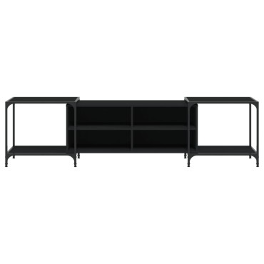 vidaXL Έπιπλο Τηλεόρασης Μαύρο 203x37x50cm από Επεξεργασμένο Ξύλο