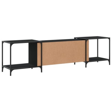 vidaXL Έπιπλο Τηλεόρασης Μαύρο 203x37x50cm από Επεξεργασμένο Ξύλο