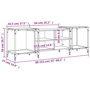 vidaXL Έπιπλο Τηλεόρασης Γκρι Sonoma 153x37x50cm Επεξεργ. Ξύλο