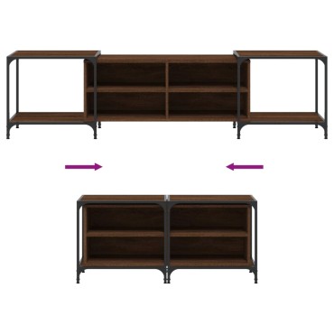 vidaXL Έπιπλο Τηλεόρασης Καφέ Δρυς 203x37x50cm από Επεξεργ. Ξύλο