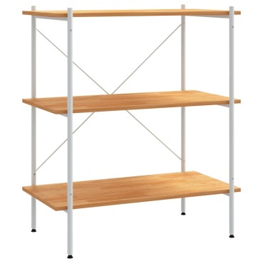 vidaXL Ραφιέρα 3 Επιπέδων Λευκή και Δρυς 80x40x92cm 1 τεμ.