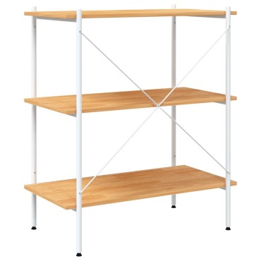 vidaXL Ραφιέρα 3 Επιπέδων Λευκή και Δρυς 80x40x92cm 1 τεμ.