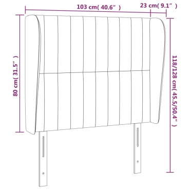 vidaXL Κεφαλάρι με Πτερύγια Σκούρο Καφέ 103x23x118/128cm Υφασμάτινο 1 τεμ.