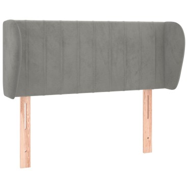 vidaXL Κεφαλάρι με Πτερύγια Ανοιχτό Γκρι 83x23x78/88cm Βελούδινο 1 τεμ.