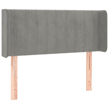 vidaXL Κεφαλάρι με Πτερύγια Ανοιχτό Γκρι 83x16x78/88cm Βελούδινο 1 τεμ.