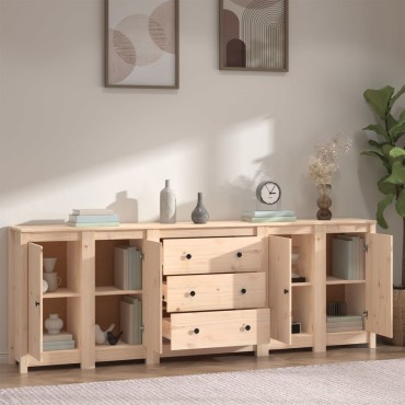 vidaXL Συρταριέρα 230x35x80cm από Μασίφ Ξύλο Πεύκου 1 τεμ.
