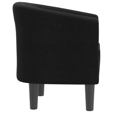 vidaXL Πολυθρόνα Μπάρελ Μαύρη Υφασμάτινη 46,5x45cm 1 τεμ.