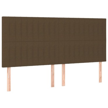 vidaXL Κεφαλάρια Κρεβατιού 4 τεμ. Σκ. Καφέ 100x5x78/88cm Υφασμάτινο