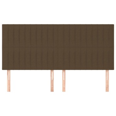 vidaXL Κεφαλάρια Κρεβατιού 4 τεμ. Σκ. Καφέ 100x5x78/88cm Υφασμάτινο