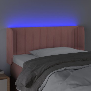 vidaXL Κεφαλάρι Κρεβατιού LED Ροζ 83x16x78/88cm Βελούδινο 1 τεμ.