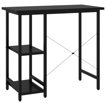vidaXL Γραφείο Υπολογιστή Μαύρο 80x40x72cm από MDF και Μέταλλο 1 τεμ.