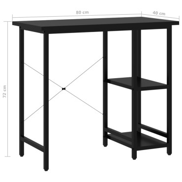 vidaXL Γραφείο Υπολογιστή Μαύρο 80x40x72cm από MDF και Μέταλλο 1 τεμ.