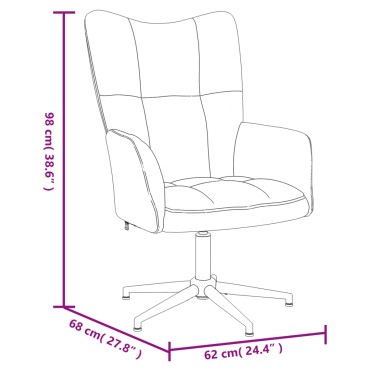 vidaXL Πολυθρόνα Relax Μαύρη Βελούδινη με Σκαμπό 62x68x98cm 1 τεμ.