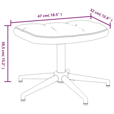 vidaXL Πολυθρόνα Relax Μαύρη Βελούδινη με Σκαμπό 62x68x98cm 1 τεμ.