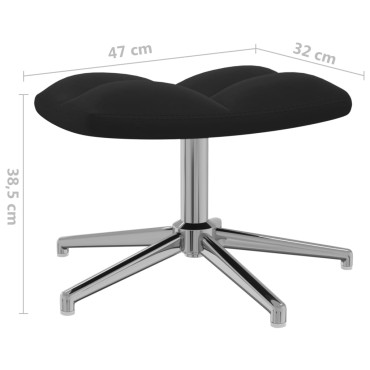 vidaXL Πολυθρόνα Relax Μαύρη Βελούδινη με Σκαμπό 62x68x98cm 1 τεμ.
