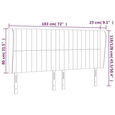 vidaXL Κεφαλάρι με Πτερύγια Σκούρο Καφέ 183x23x118/128cm Υφασμάτινο 1 τεμ.