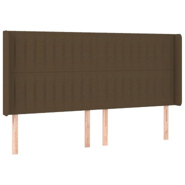 vidaXL Κεφαλάρι με Πτερύγια Σκούρο Καφέ 183x16x118/128cm Υφασμάτινο 1 τεμ.