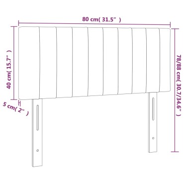 vidaXL Κεφαλάρι Κρεβατιού LED Ροζ 80x5x78/88cm Βελούδινο 1 τεμ.