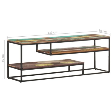 vidaXL Έπιπλο Τηλεόρασης 130x30x45cm από Μασίφ Ανακυκλωμένο Ξύλο