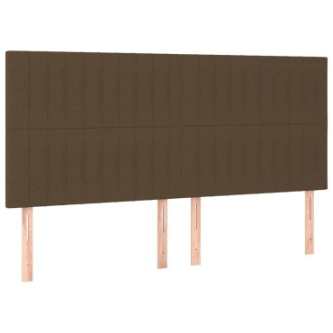 vidaXL Κεφαλάρι Κρεβατιού LED Σκούρο Καφέ 180x5x118/128cm Υφασμάτινο 1 τεμ.