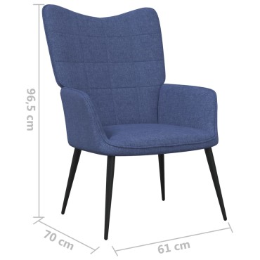 vidaXL Πολυθρόνα Relax Μπλε Υφασμάτινη 61x70x96,5cm 1 τεμ.
