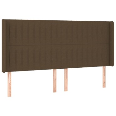 vidaXL Κεφαλάρι με Πτερύγια Σκούρο Καφέ 203x16x118/128cm Υφασμάτινο 1 τεμ.