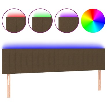 vidaXL Κεφαλάρι Κρεβατιού LED Σκούρο Καφέ 160x5x78/88cm Υφασμάτινο 1 τεμ.