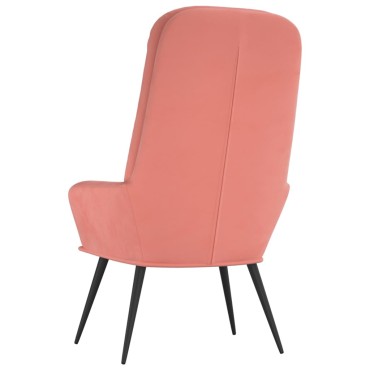 vidaXL Πολυθρόνα Relax Ροζ Βελούδινη 70x77x98cm 1 τεμ.