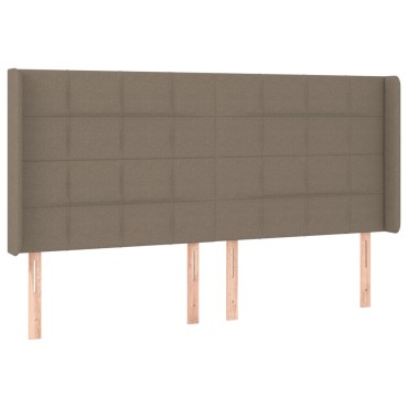 vidaXL Κρεβάτι Boxspring με Στρώμα & LED Taupe 200x200 εκ. Υφασμάτινο