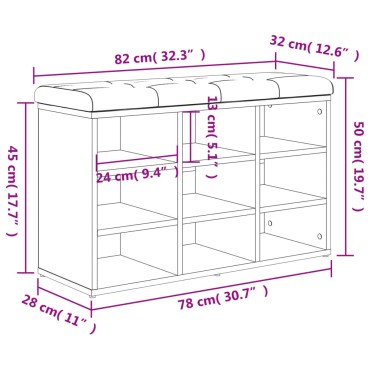 vidaXL Παπουτσοθήκη Λευκή 82x32x50cm από Επεξεργασμένο Ξύλο 1 τεμ.