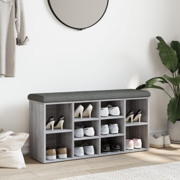 vidaXL Παπουτσοθήκη Γκρι Sonoma 102x32x50cm από Επεξεργασμένο Ξύλο 1 τεμ.