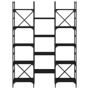 vidaXL Βιβλιοθήκη Μαύρη 127,5x28,5x172,5cm από Επεξεργασμένο Ξύλο 1 τεμ.