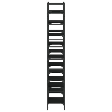 vidaXL Βιβλιοθήκη Μαύρη 127,5x28,5x172,5cm από Επεξεργασμένο Ξύλο 1 τεμ.