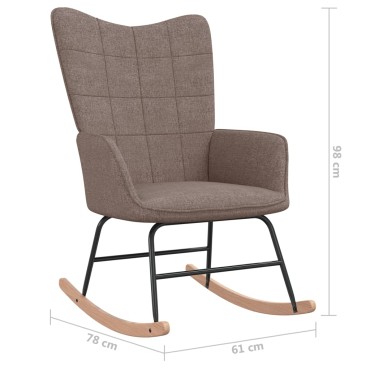 vidaXL Κουνιστή Πολυθρόνα Taupe Υφασμάτινη 61x78x98cm 1 τεμ.