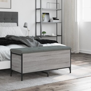 vidaXL Παγκάκι Αποθήκευσης Γκρι Sonoma 102x42x45cm Επεξεργασμένο Ξύλο 1 τεμ.