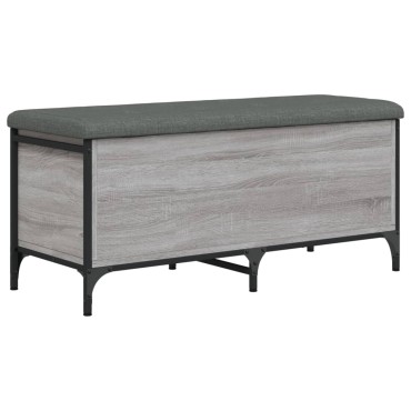 vidaXL Παγκάκι Αποθήκευσης Γκρι Sonoma 102x42x45cm Επεξεργασμένο Ξύλο 1 τεμ.
