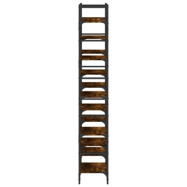 vidaXL Βιβλιοθήκη Καπνιστή Δρυς 127,5x28,5x172,5cm Επεξεργασμένο Ξύλο 1 τεμ.