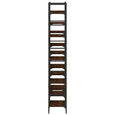vidaXL Βιβλιοθήκη Καφέ Δρυς 127,5x28,5x172,5cm Επεξεργασμένο Ξύλο 1 τεμ.