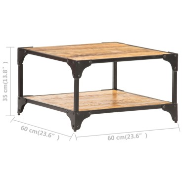 vidaXL Τραπεζάκι Σαλονιού 60x60x35cm από Μασίφ Ξύλο Μάνγκο 1 τεμ.