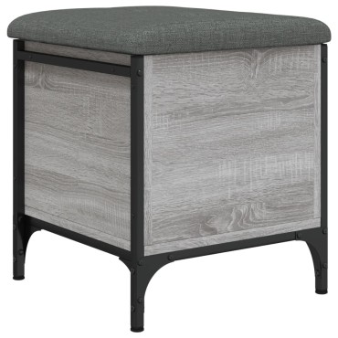 vidaXL Παγκάκι Αποθήκευσης Γκρι Sonoma 42x42x45cm Επεξεργασμένο Ξύλο 1 τεμ.
