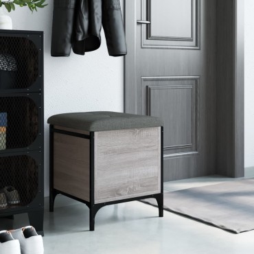 vidaXL Παγκάκι Αποθήκευσης Γκρι Sonoma 42x42x45cm Επεξεργασμένο Ξύλο 1 τεμ.