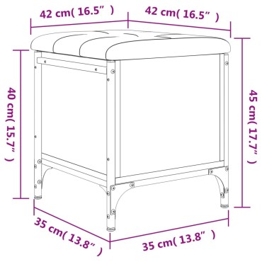 vidaXL Παγκάκι Αποθήκευσης Γκρι Sonoma 42x42x45cm Επεξεργασμένο Ξύλο 1 τεμ.