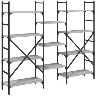vidaXL Βιβλιοθήκη Γκρι Sonoma 160x28,5x136,5cm Επεξεργασμένο Ξύλο 1 τεμ.