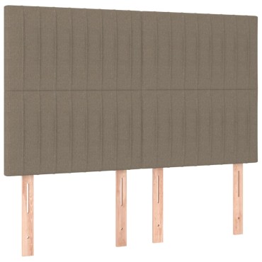 vidaXL Κρεβάτι Boxspring με Στρώμα Taupe 140x200cm Υφασμάτινο 1 τεμ. - Διπλό